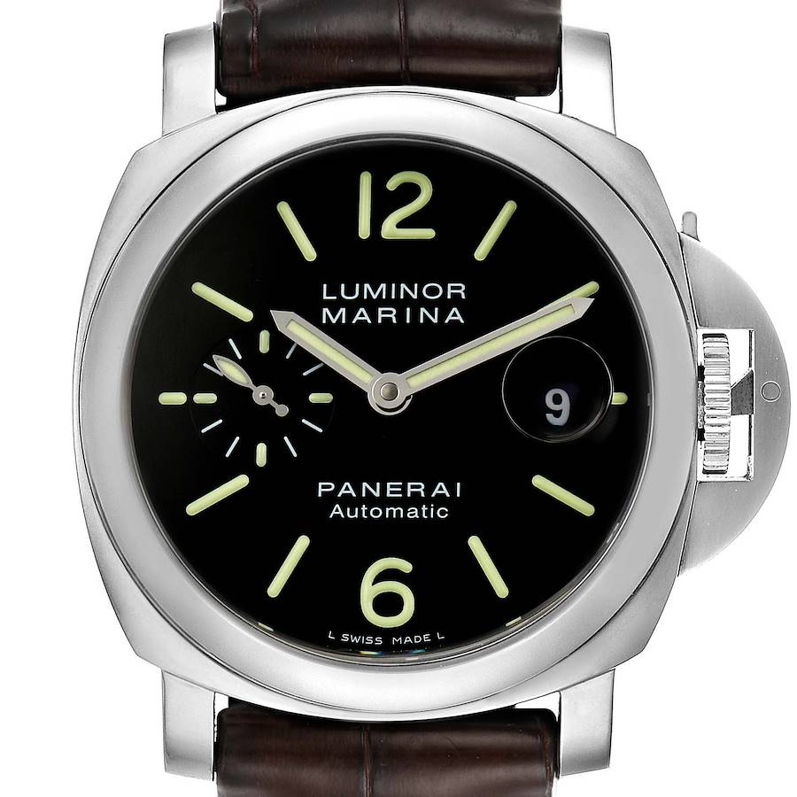 Panerai Luminor Marina Automatic 44mm Steel Mens Watch PAM00104 Box Papers SwissWatchExpo
