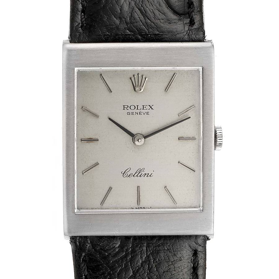 Rolex Cellini 18K White Gold Silver Dial Mens Vintage Watch 4014 SwissWatchExpo