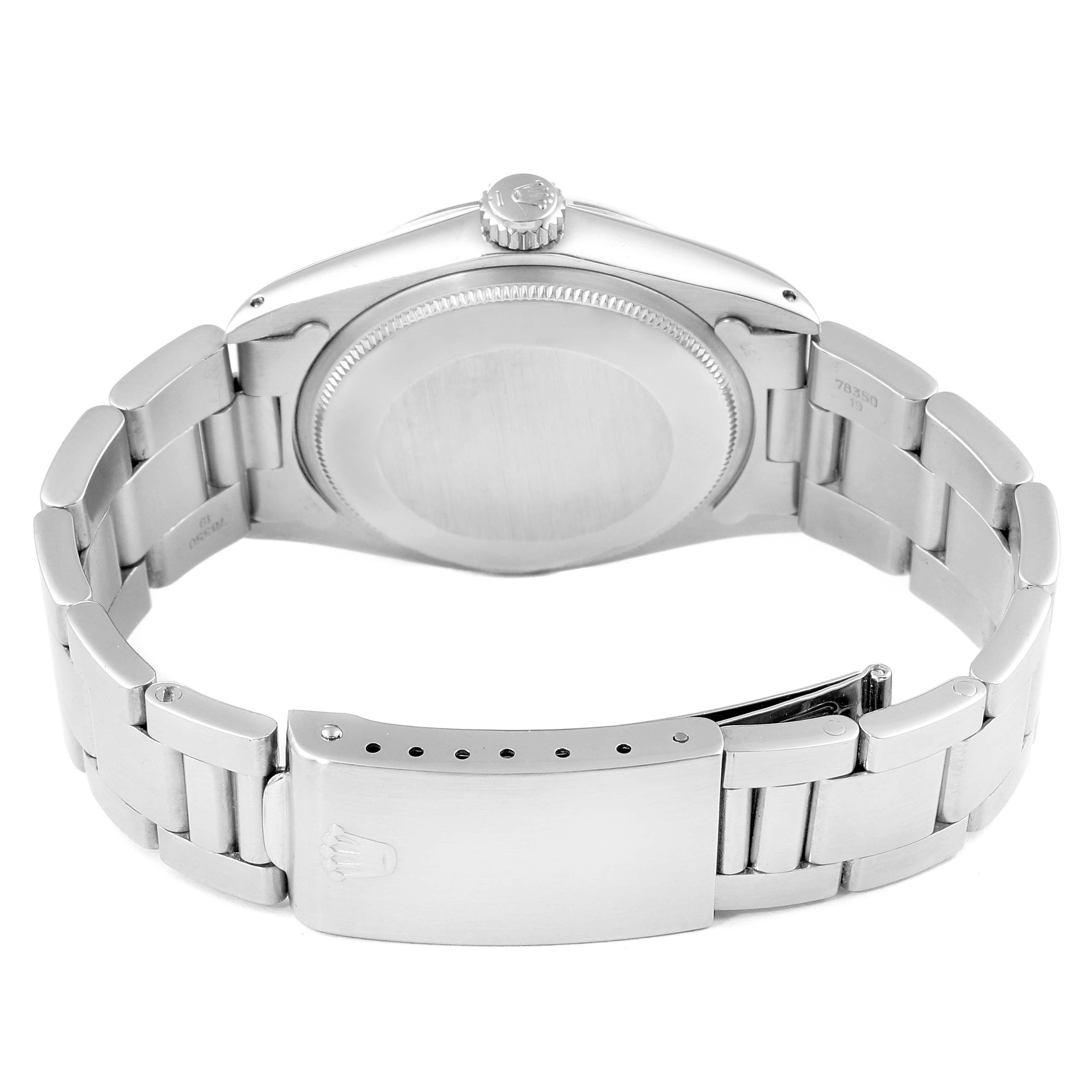 The image shows the back and bracelet of the Vintage Collection Rolex watch, highlighting the clasp and caseback.