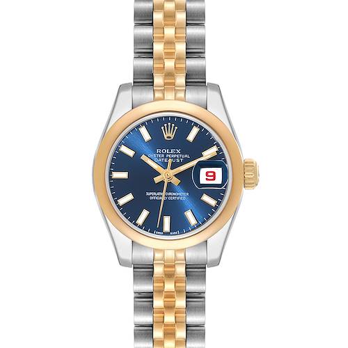 Photo of Rolex Datejust Steel Yellow Gold Blue Dial Ladies Watch 179163