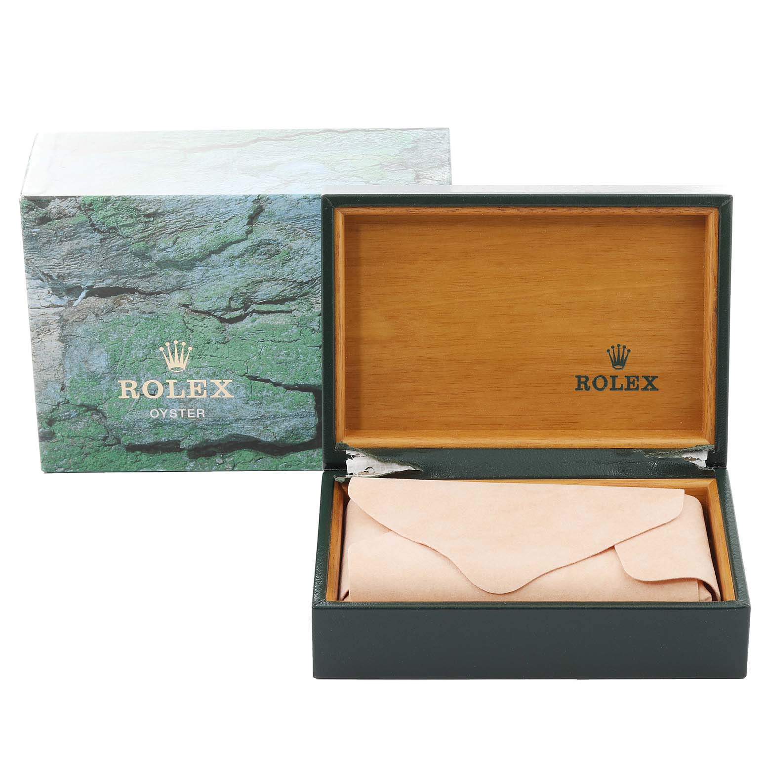 The image shows an open Rolex Datejust 16233 Men's Steel and Gold (two tone) Champagne Dial 16233 Men's Steel and Gold (two tone) Champagne Dial box with the outer packaging; the watch is not visible.