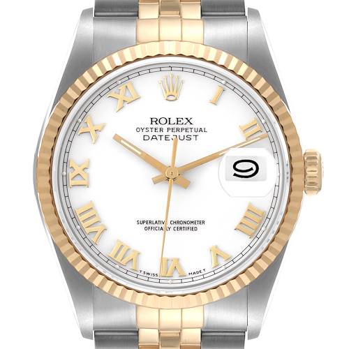 Photo of Not For Sale - Rolex Datejust White Roman Dial Mens Watch 16233 Box Papers - Partial Payment