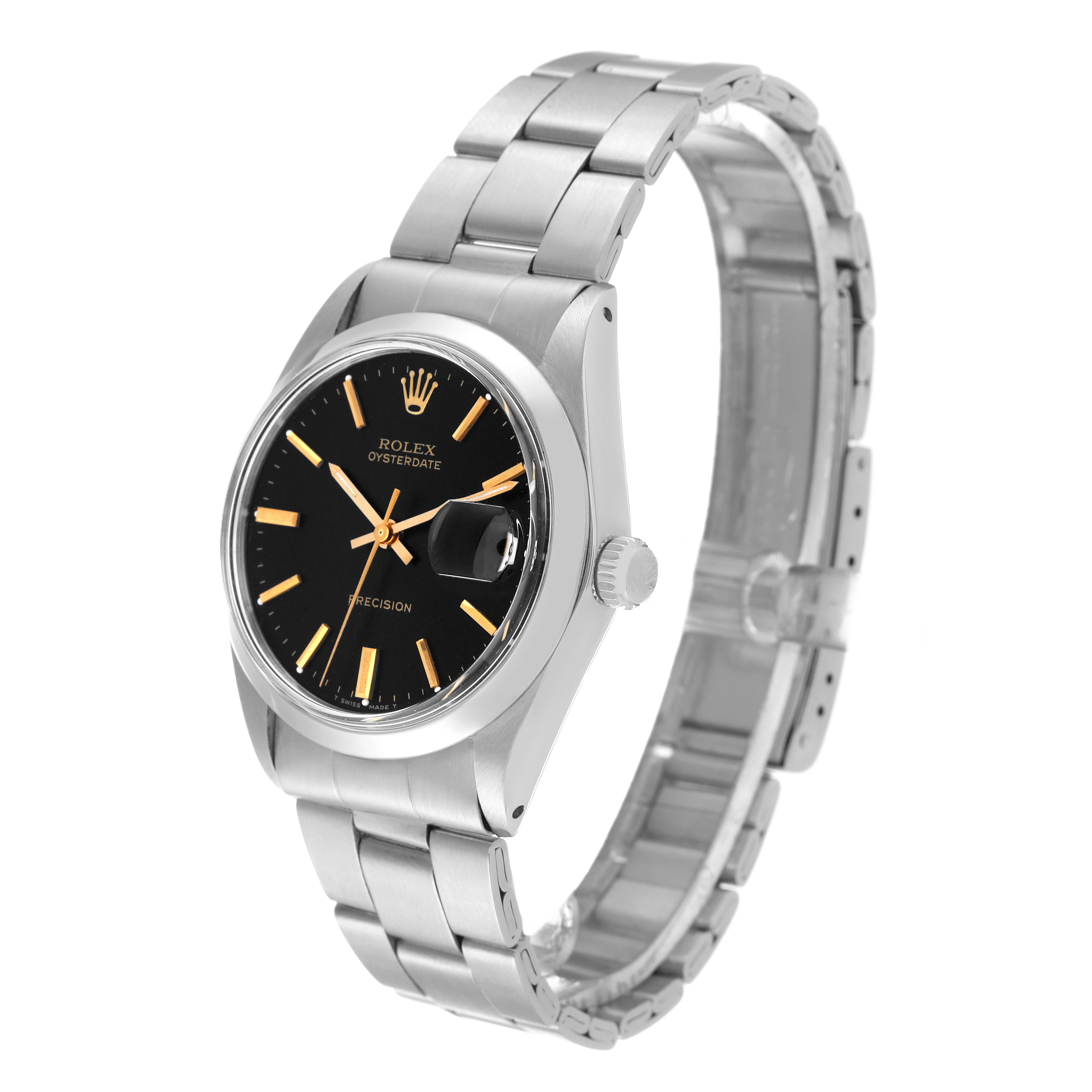 The Rolex Vintage Collection 6694 Men's Stainless Steel Black Dial 6694 Men's Stainless Steel Black Dial model is shown at a three-quarter angle, highlighting the dial, crown, and bracelet.