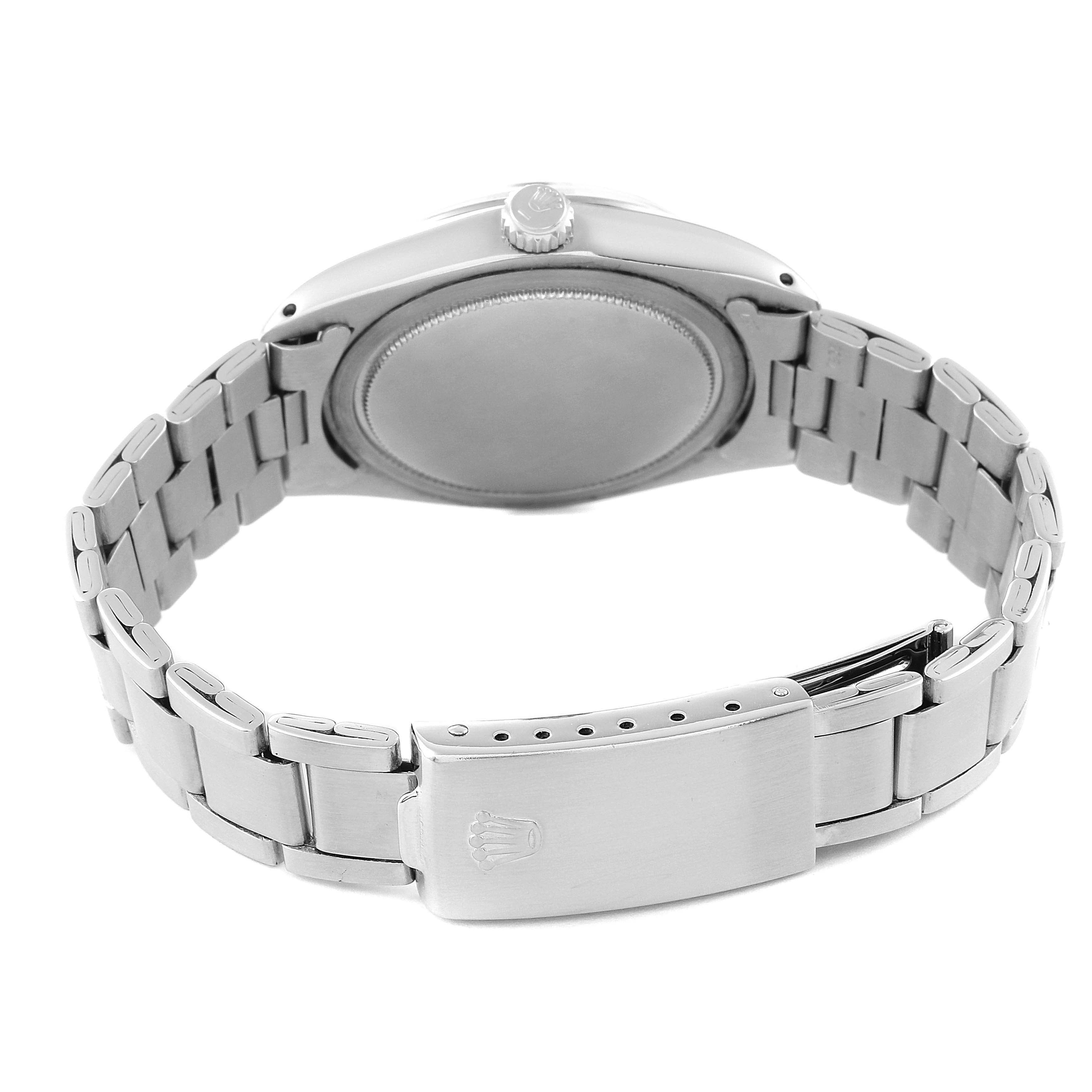 The image shows the back and clasp of a Rolex Vintage Collection 6694 Men's Stainless Steel Blue Dial 6694 Men's Stainless Steel Blue Dial watch, highlighting the bracelet and rear case.