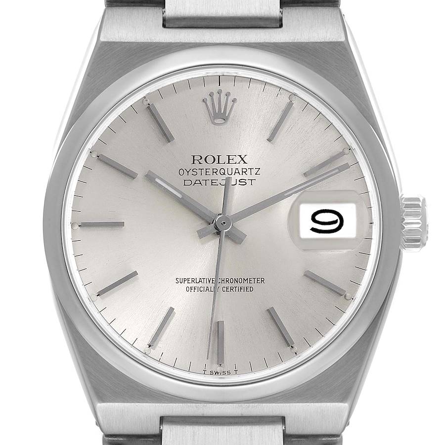 Rolex Oysterquartz Datejust Silver Dial Steel Mens Watch 17000 SwissWatchExpo