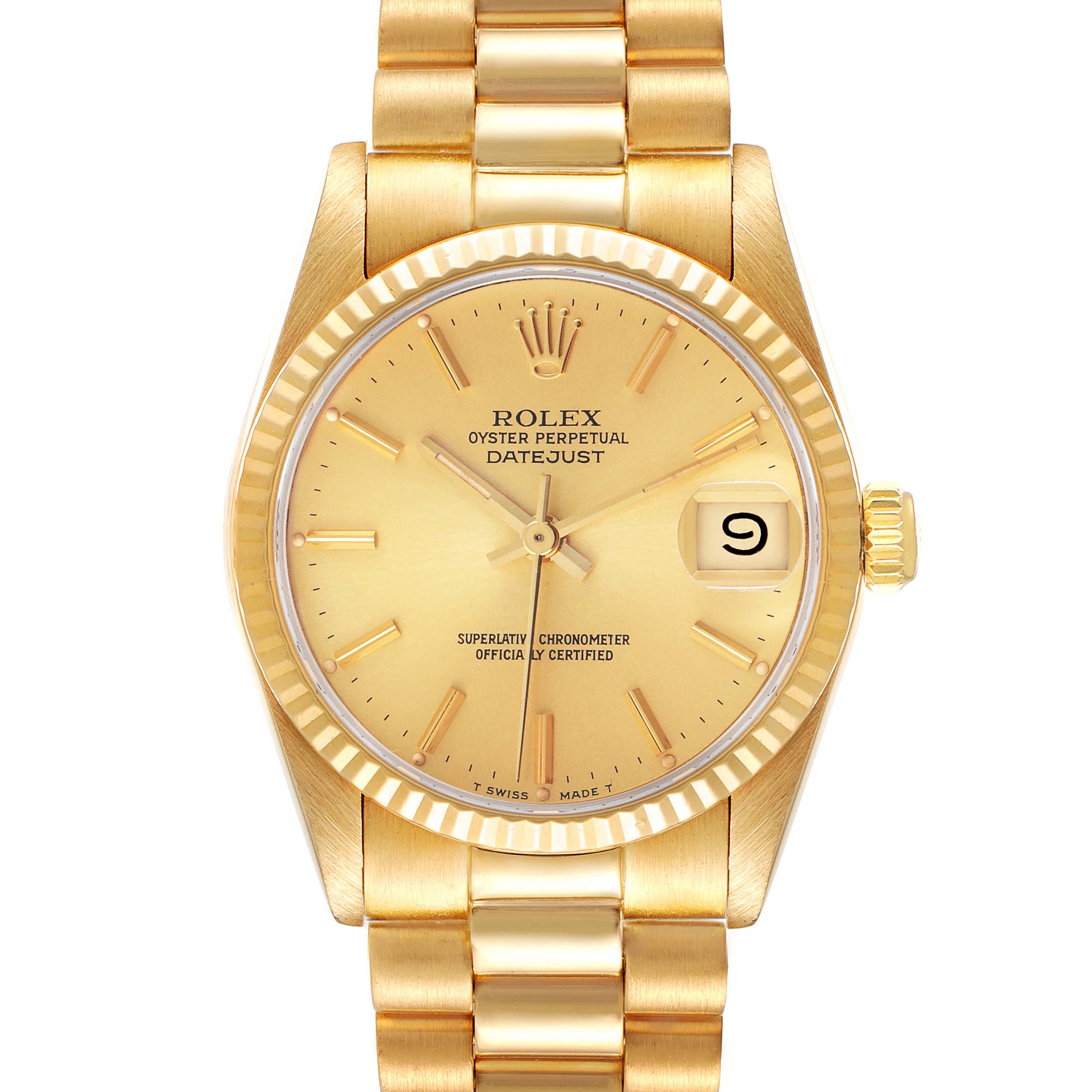 Rolex President Datejust 31 Midsize Yellow Gold Ladies Watch 68278 ...