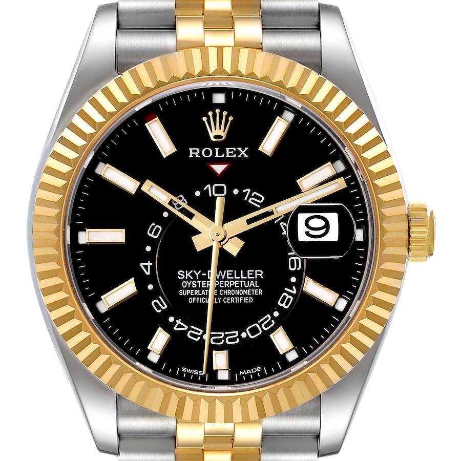 NOT FOR SALE Rolex Sky Dweller Steel Yellow Gold Black Dial Mens Watch 326933 Unworn PARTIAL PAYMENT SwissWatchExpo