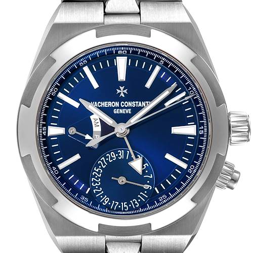 Photo of Vacheron Constantin Overseas Dual Time Blue Dial Steel Watch 7900V Unworn
