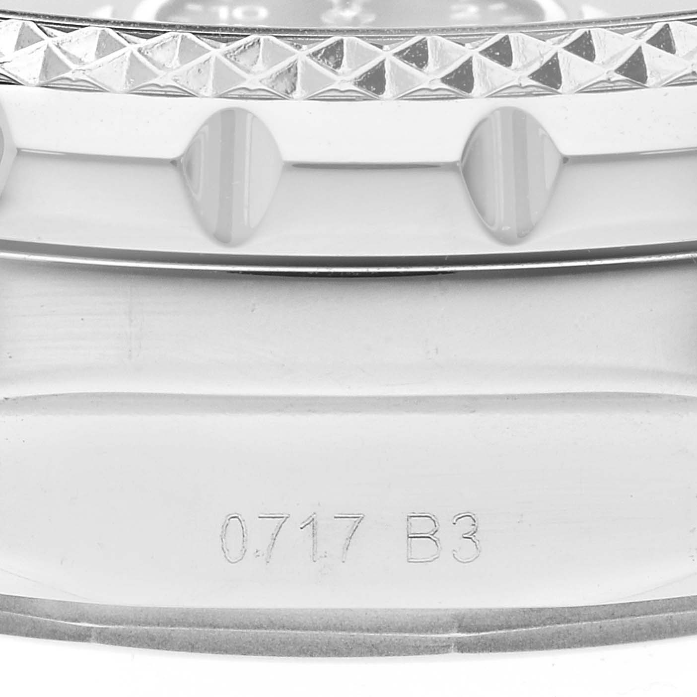 Close-up of the bezel and case of a Breitling Bentley A13362 Men's Stainless Steel Black Dial A13362 Men's Stainless Steel Black Dial watch, showcasing the model number 0717 B3.