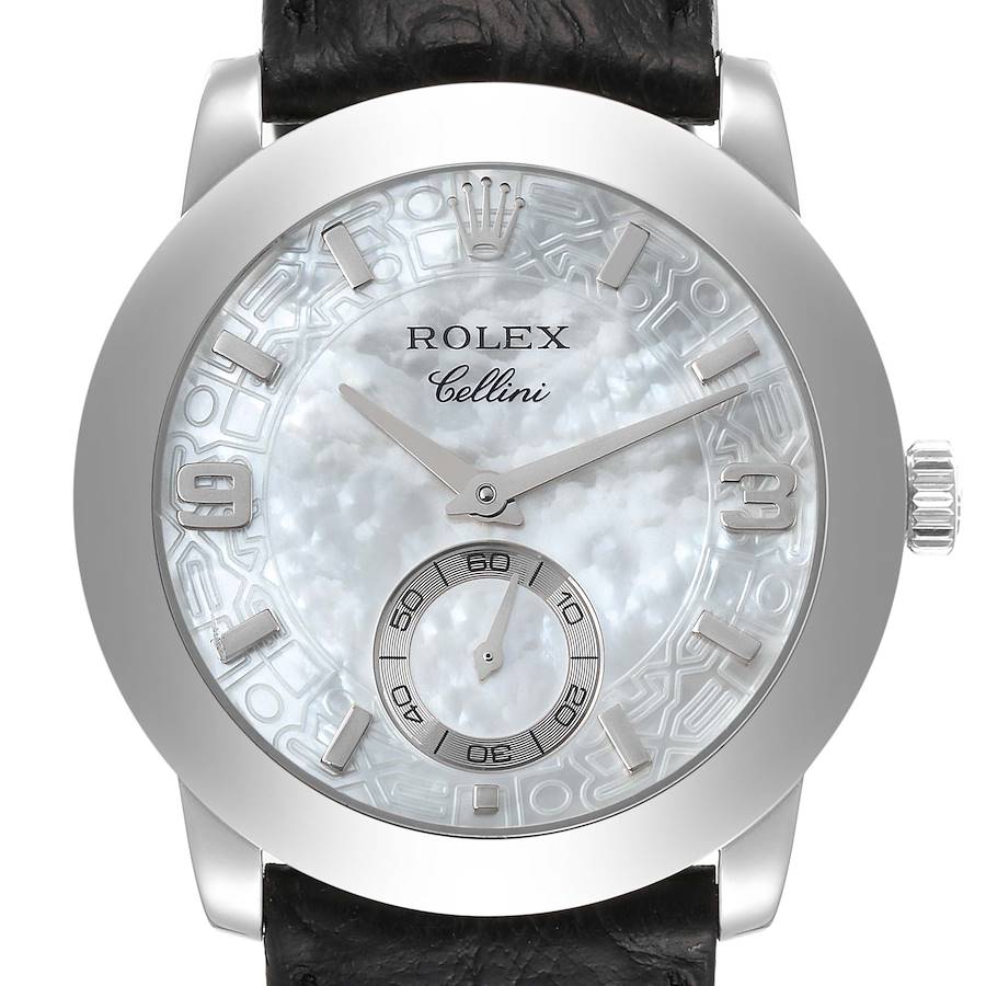 Rolex Cellini Cellinium Platinum Mother of Pearl Dial Mens Watch 5240 SwissWatchExpo