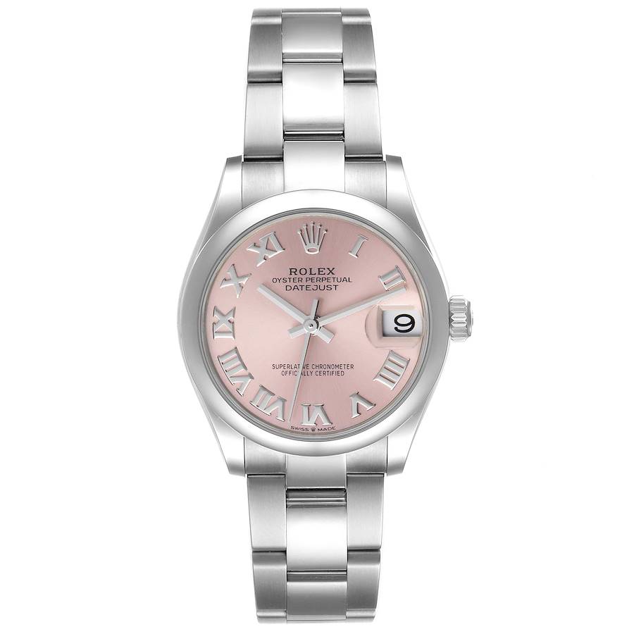 Rolex Datejust Midsize Pink Roman Dial Steel Ladies Watch 278240 Unworn |  SwissWatchExpo