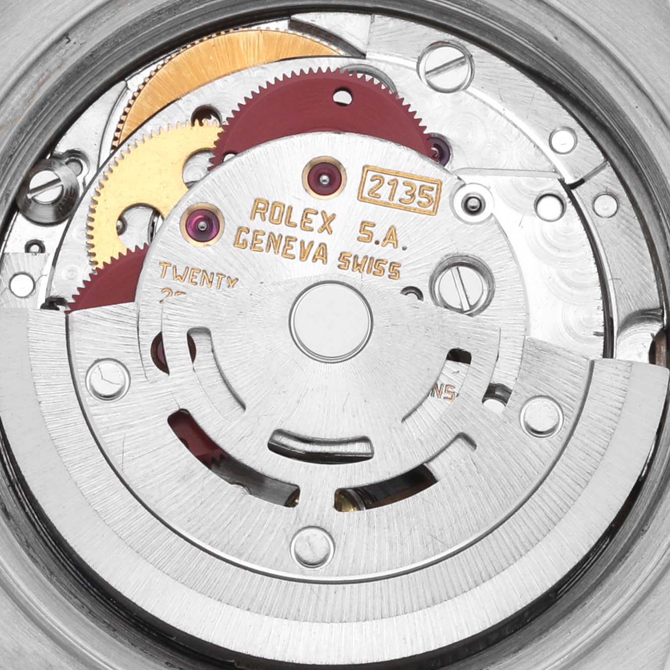 This Rolex Datejust 69173 Women's Steel and Gold (two tone) Silver Dial 69173 Women's Steel and Gold (two tone) Silver Dial watch image shows the mechanical movement components from a close-up, top-down angle.