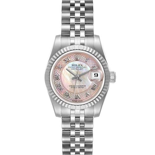 Photo of Rolex Datejust Steel White Gold Decorated MOP Dial Ladies Watch 179174