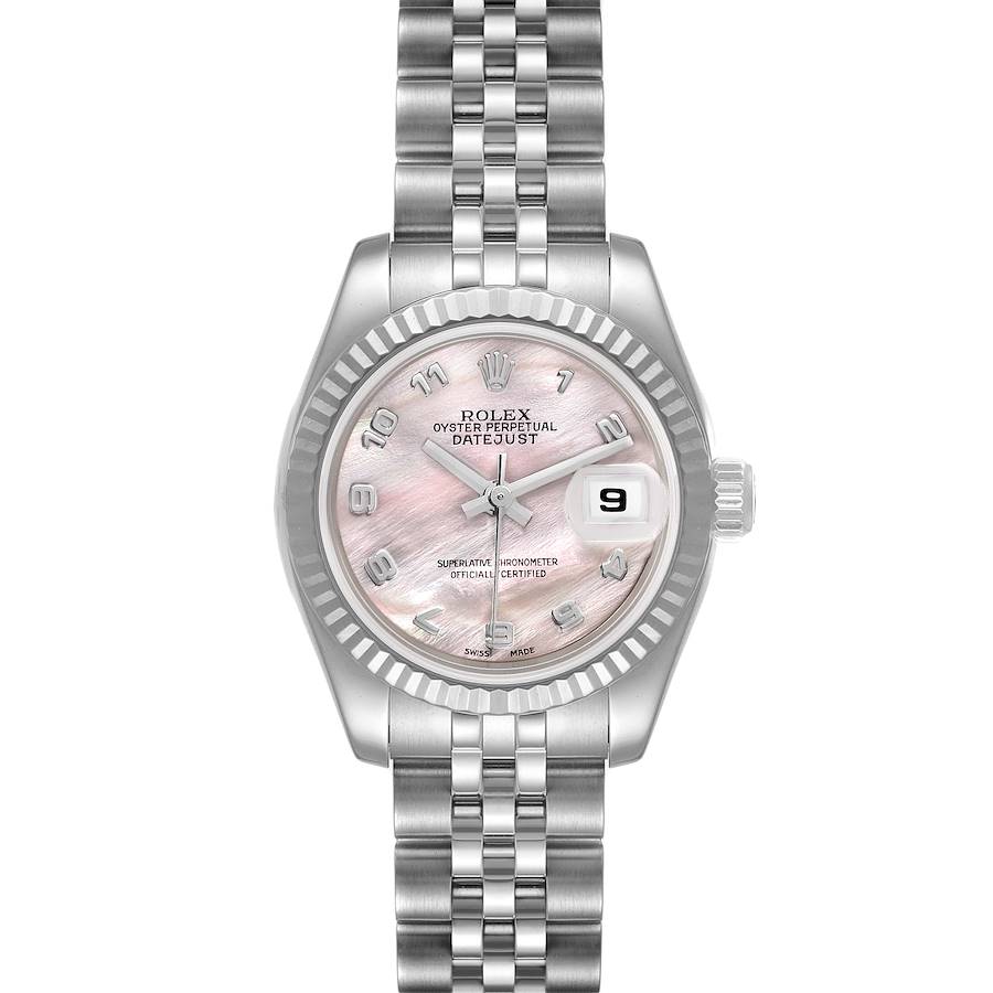 Rolex Datejust Steel White Gold MOP Arabic Dial Ladies Watch 179174 SwissWatchExpo