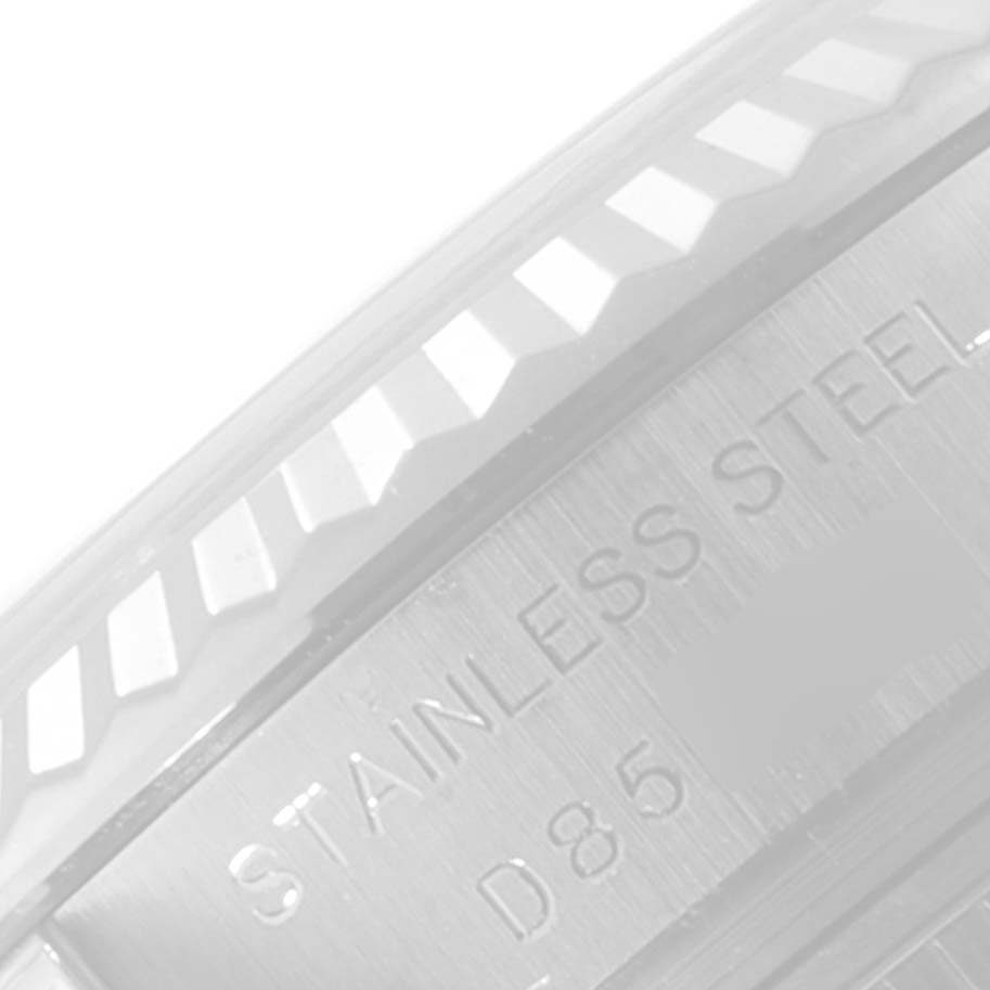 This image shows a close-up of the side profile of a Rolex Datejust 179174 Women's Stainless Steel Mother of Pearl Dial 179174 Women's Stainless Steel Mother of Pearl Dial watch, highlighting its stainless steel construction.