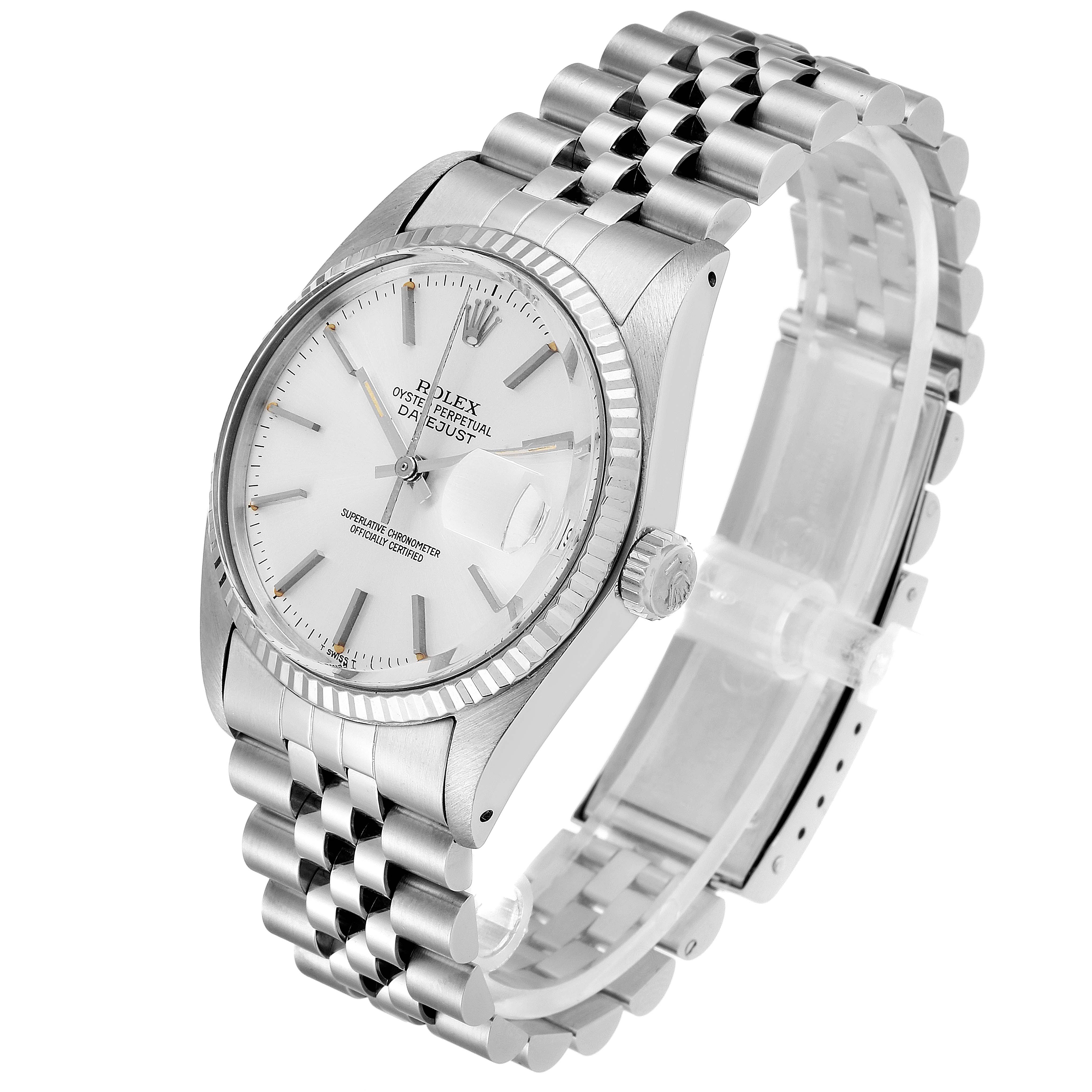 The Rolex Vintage Collection 16014 Men's Stainless Steel Silver Dial 16014 Men's Stainless Steel Silver Dial model is shown at an angled view, displaying the watch face, bracelet, and crown.