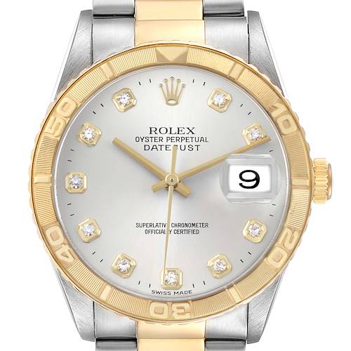 Photo of Rolex Datejust Turnograph Steel Yellow Gold Diamond Mens Watch 16263