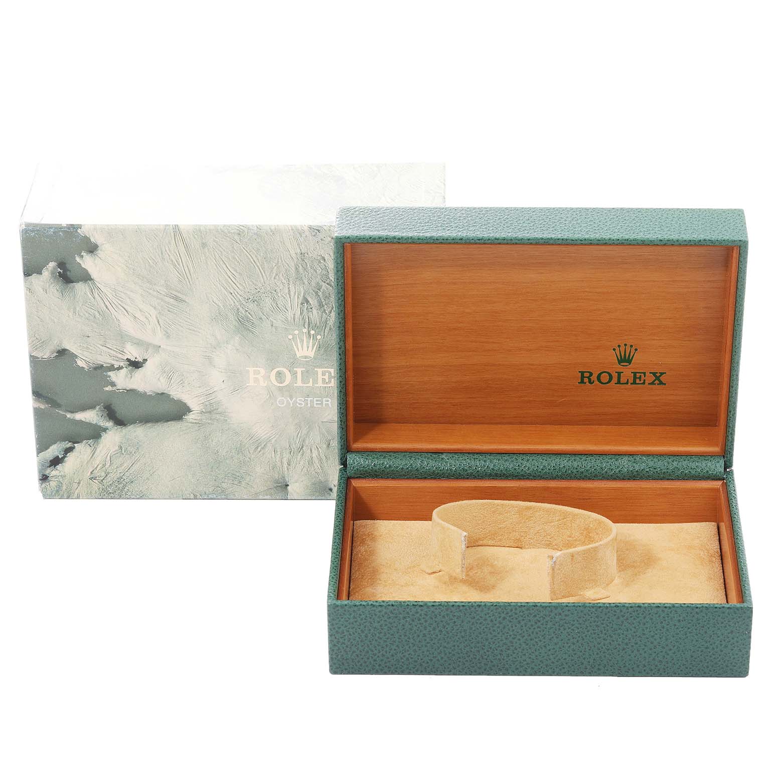 The image shows the open display box and outer packaging for the Rolex Turn-o-Graph 16263 Men's Steel and Gold (two tone) Champagne Dial 16263 Men's Steel and Gold (two tone) Champagne Dial.