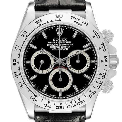 Photo of Rolex Daytona White Gold Black Dial Mens Watch 16519 Box Papers