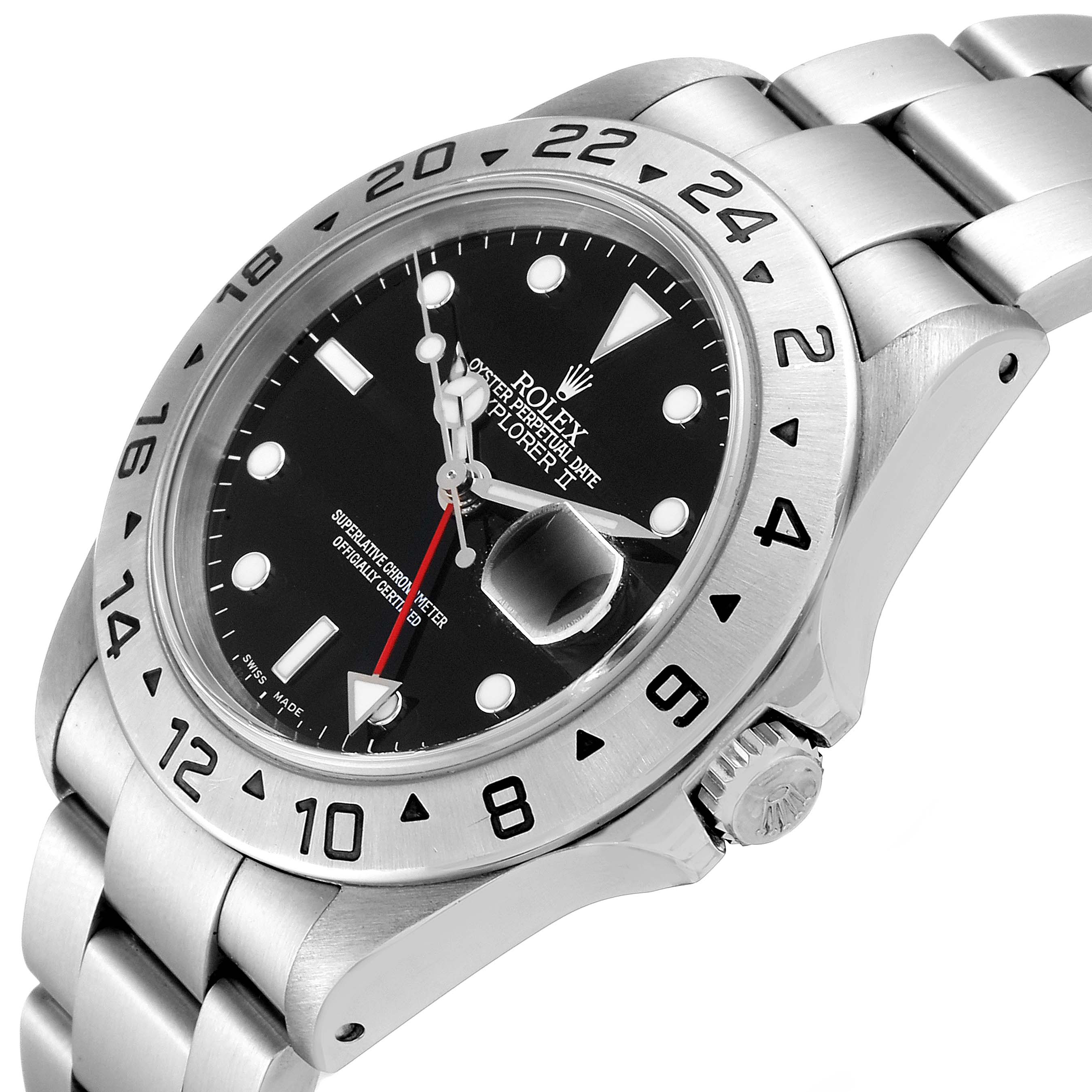 The image shows a Rolex Explorer 16570 Men's Stainless Steel Black Dial 16570 Men's Stainless Steel Black Dial watch at a slight angle, displaying its face, bezel, crown, and part of the bracelet.