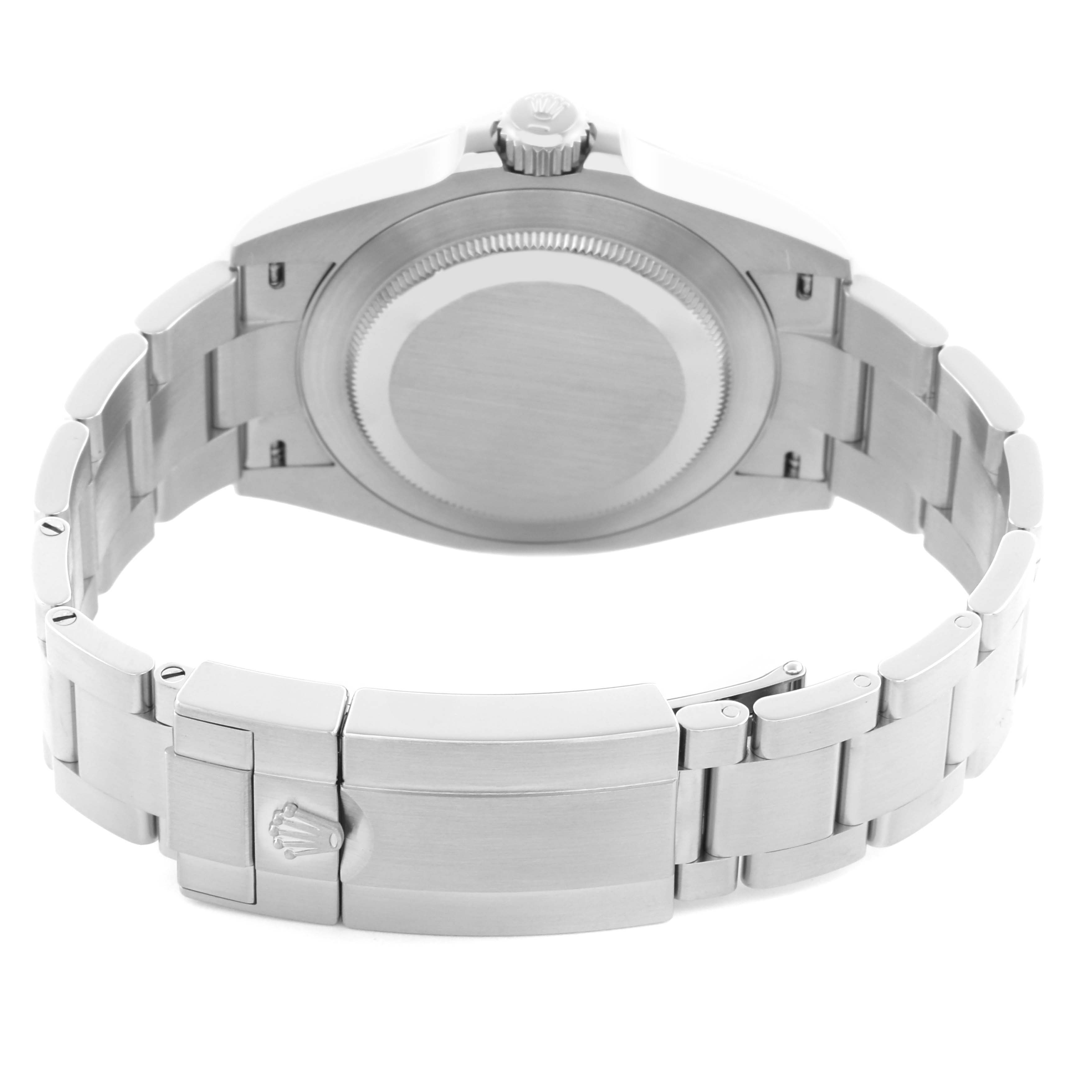 The image shows the back view of a Rolex Air-King 126900 Men's Stainless Steel Black Dial 126900 Men's Stainless Steel Black Dial watch, highlighting the bracelet and clasp.