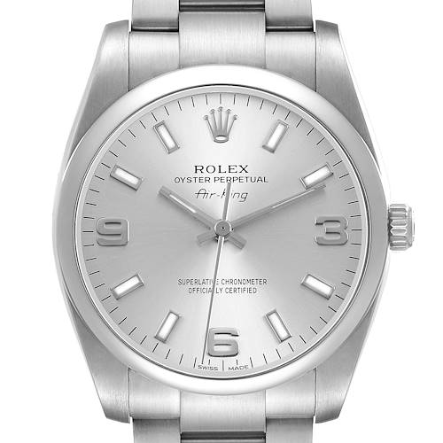 Photo of Rolex Oyster Perpetual Air King Silver Dial Mens Watch 114200