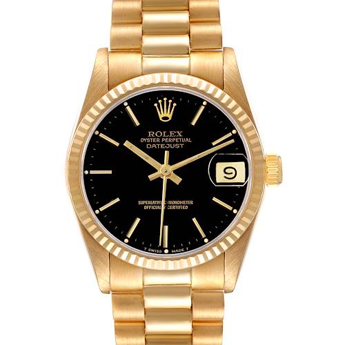 Photo of Rolex President Datejust Midsize Yellow Gold Ladies Watch 68278 Box Papers