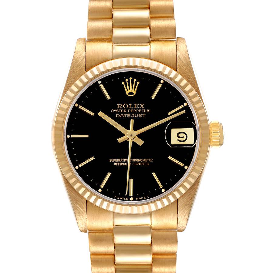 Rolex President Datejust Midsize Yellow Gold Ladies Watch 68278 Box Papers SwissWatchExpo