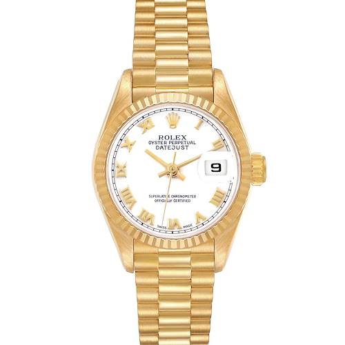 Photo of Rolex President Datejust Yellow Gold White Dial Ladies Watch 69178 Papers