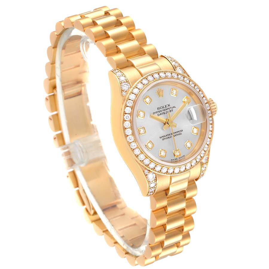 Rolex President Yellow Gold Diamond Dial Bezel Lugs Watch 179158 Box ...