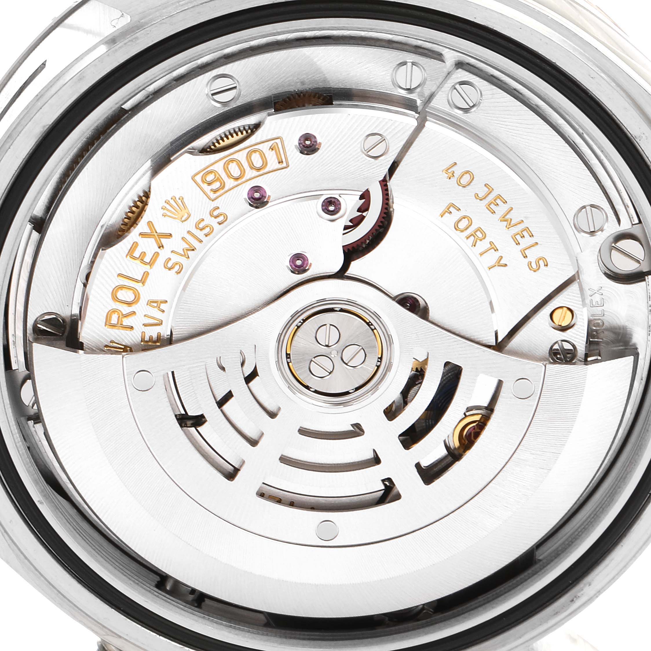 This image shows the back view of the Rolex Sky-Dweller 326934 Men's Stainless Steel White Dial 326934 Men's Stainless Steel White Dial, revealing the intricate movement mechanism.
