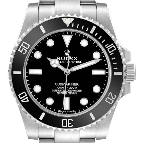 Photo of Rolex Submariner No Date Steel Ceramic Bezel Mens Watch 114060 Card