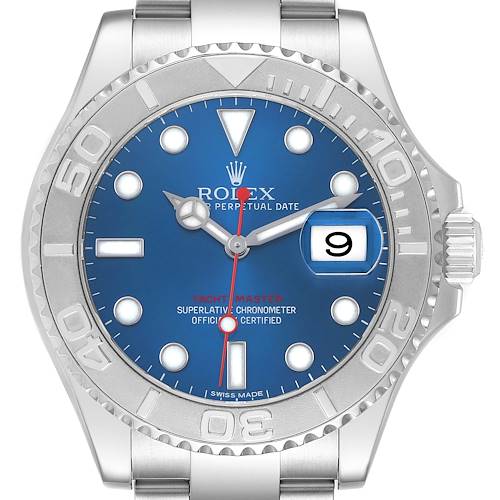 Photo of Rolex Yachtmaster 40 Steel Platinum Blue Dial Mens Watch 116622 Card