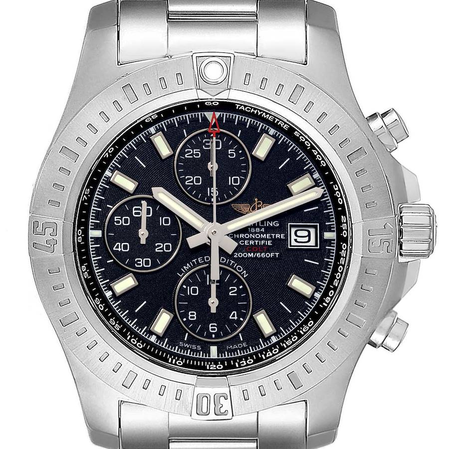 Breitling Colt Black Dial Limited Edition Steel Mens Watch A13388 Box Papers SwissWatchExpo