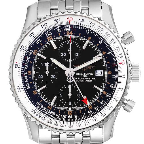 Photo of Breitling Navitimer World Black Dial Steel Mens Watch A24322