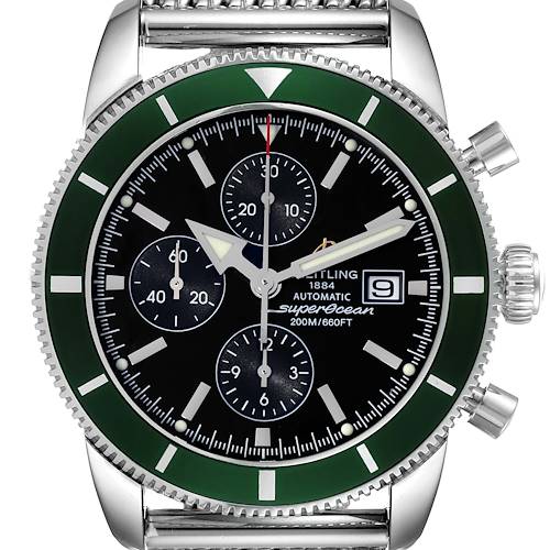 Photo of Breitling SuperOcean Heritage Chronograph LE Green Bezel Watch A13320 Box Papers
