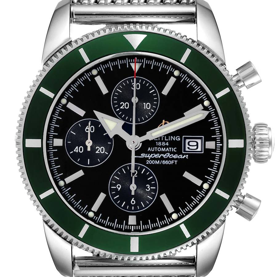Breitling SuperOcean Heritage Chronograph LE Green Bezel Watch A13320 Box Papers SwissWatchExpo