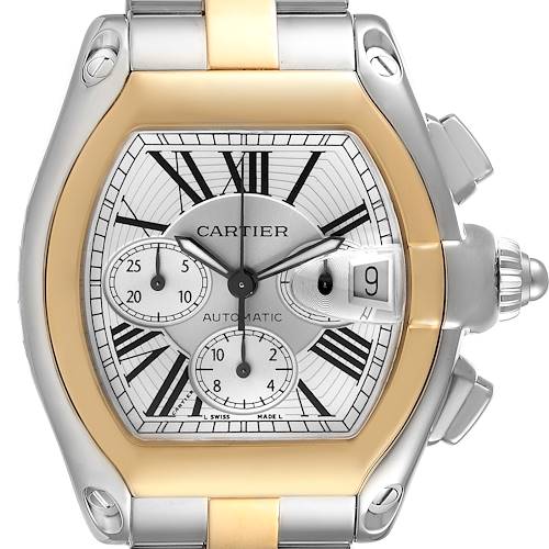 Photo of Cartier Roadster Chronograph Mens Steel Yellow Gold Watch W62027Z1