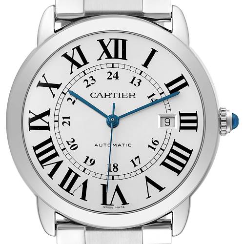 Photo of Cartier Ronde Solo XL Silver Dial Steel Mens Watch W6701011