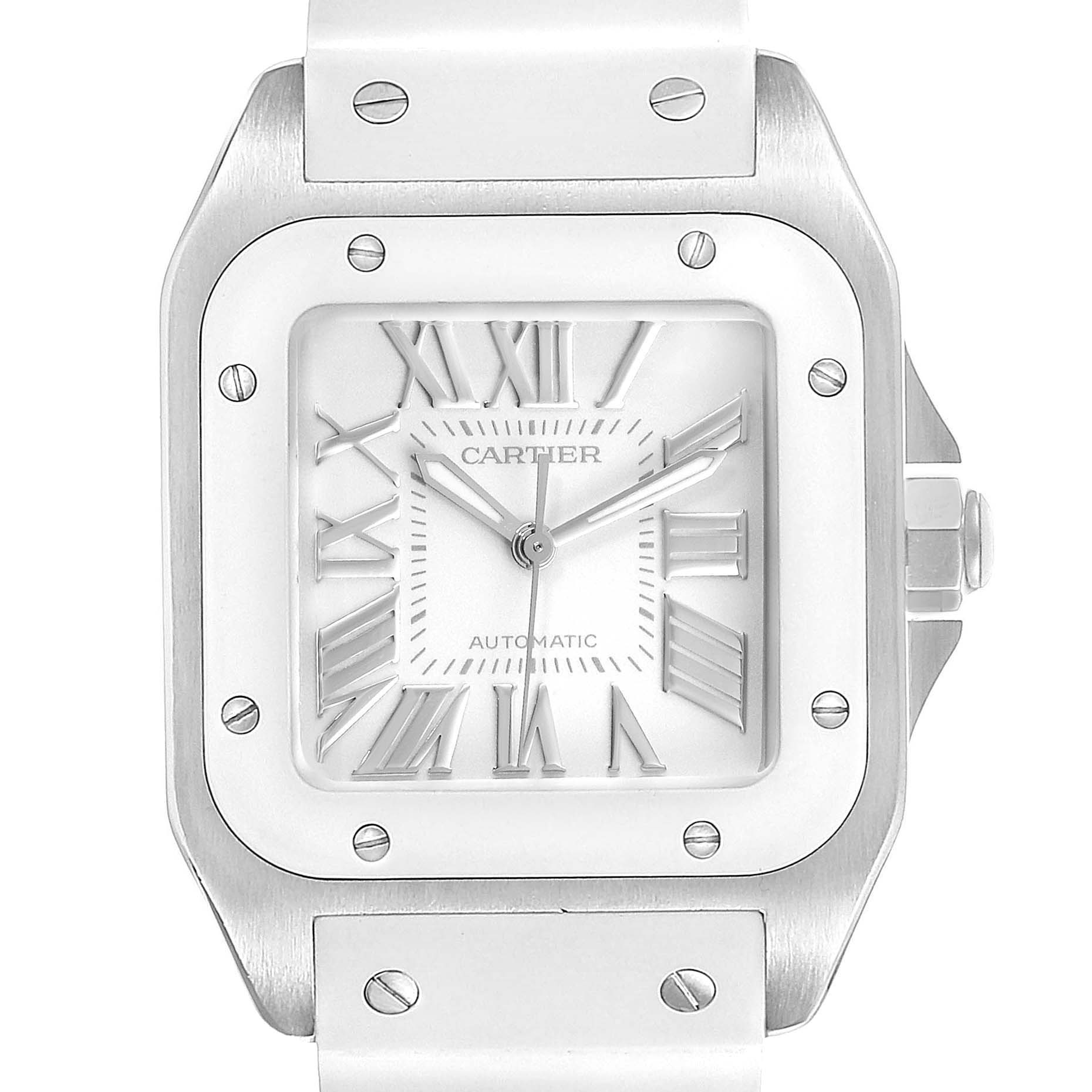 cartier watch white rubber strap