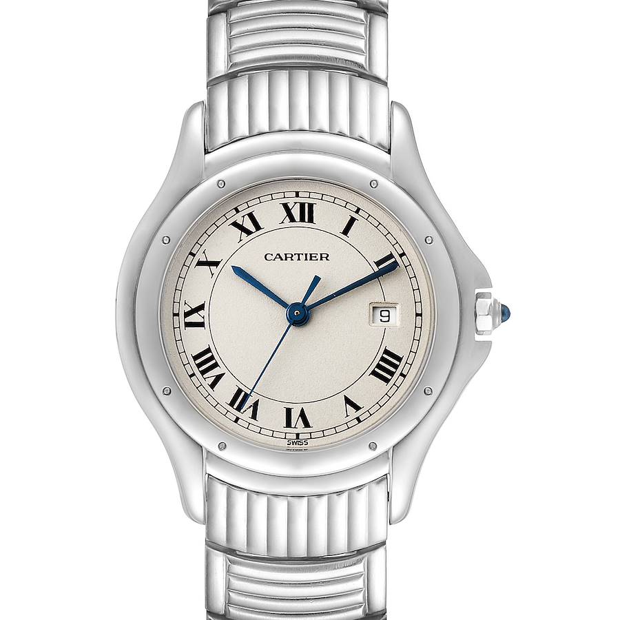Cartier Santos Ronde Silver Dial Steel Unisex Watch W20027K1 SwissWatchExpo