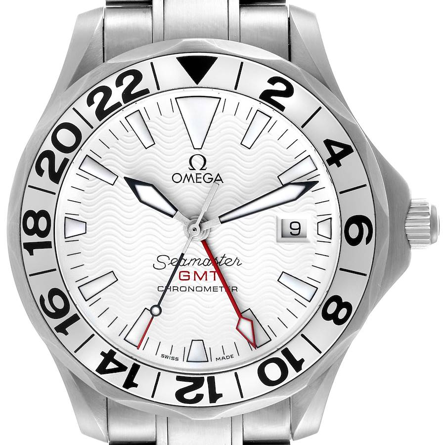 Omega Seamaster Diver 300M GMT Great White Mens Watch 2538.20.00 Box Card SwissWatchExpo