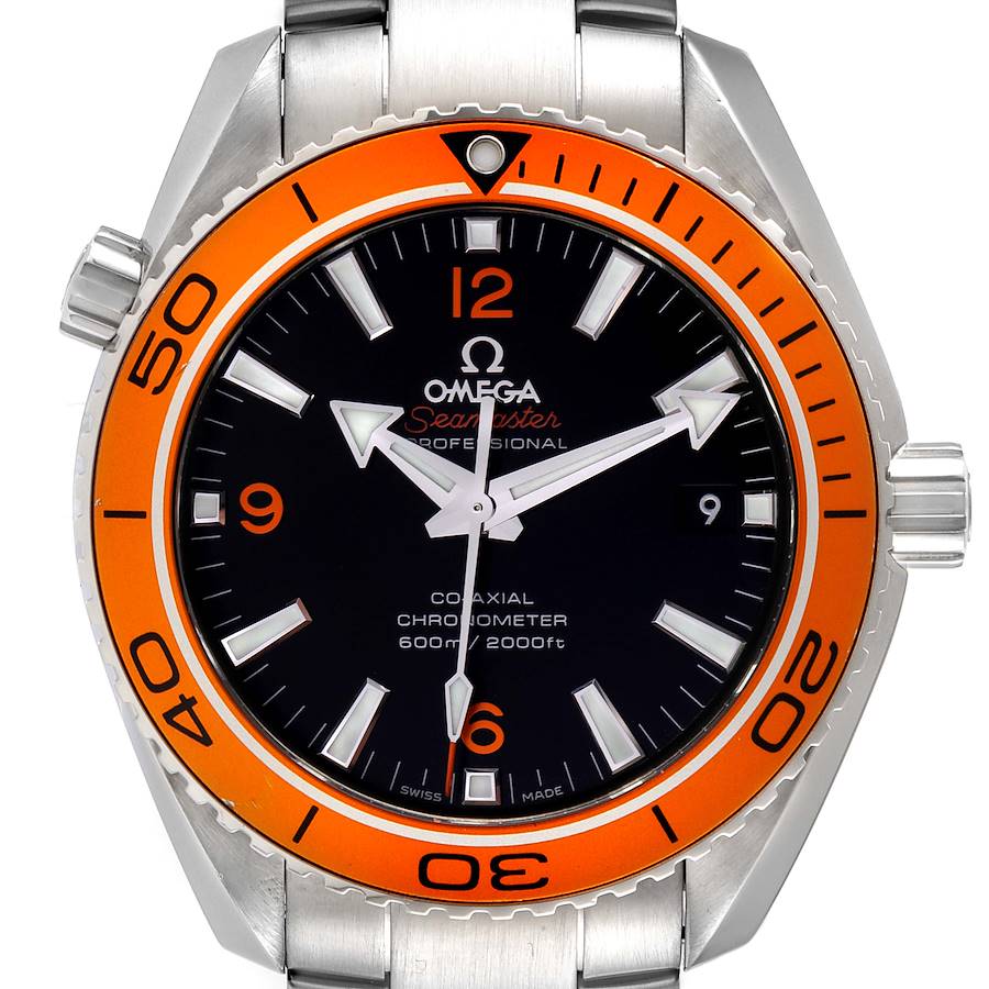 Omega Seamaster Planet Ocean Orange Bezel Watch 232.30.42.21.01.002 Box Card SwissWatchExpo