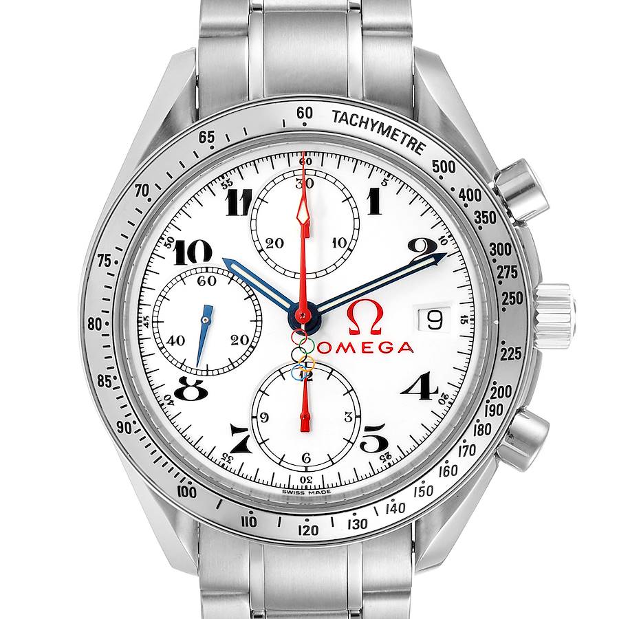 Omega Speedmaster White Dial Olympic Chronograph Mens Watch 3515.20.00 SwissWatchExpo