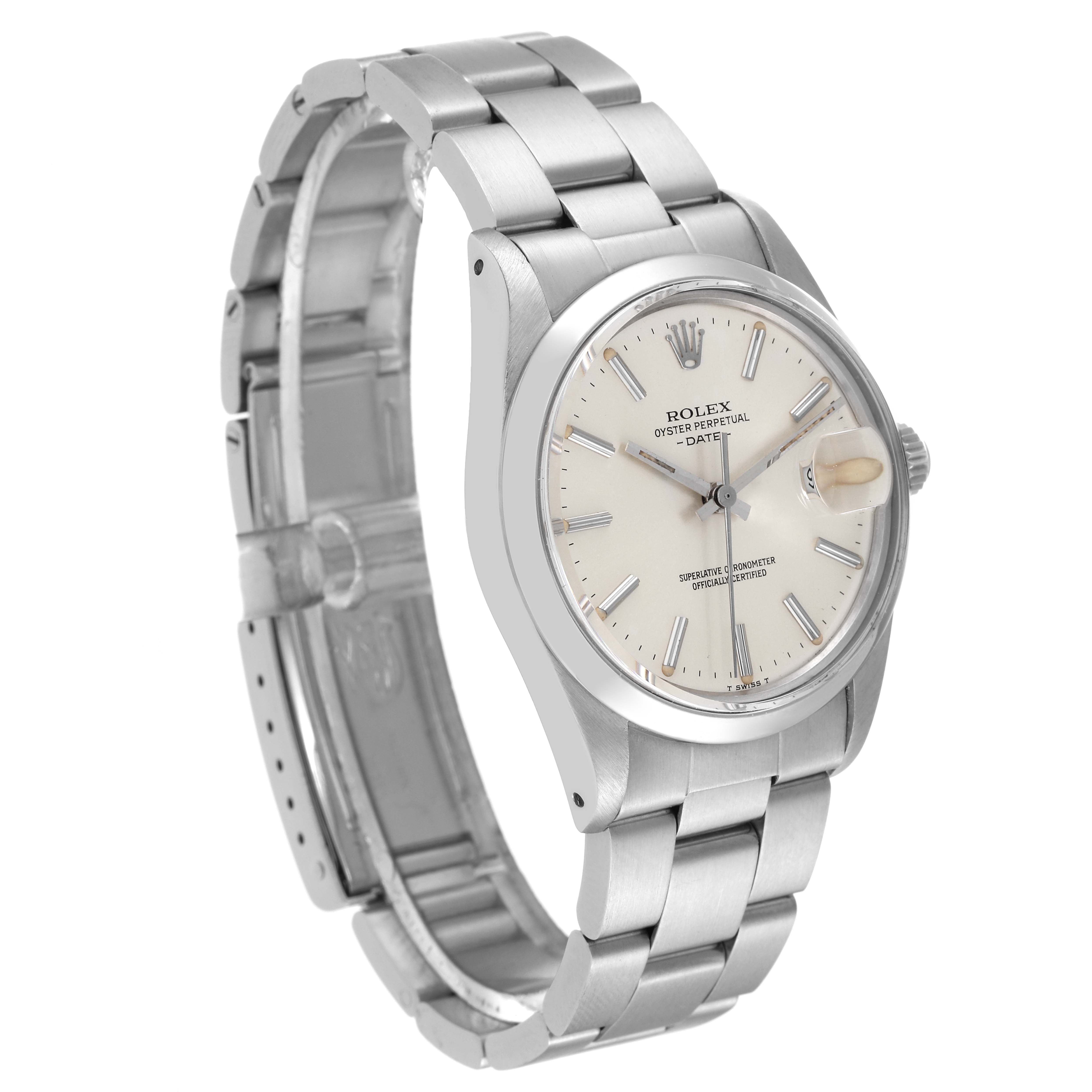 The image shows a Rolex Vintage Collection 15000 Men
s Stainless Steel Silver Dial 15000 Men
s Stainless Steel Silver Dial watch at a slight angle, highlighting the face, bracelet, and side details.