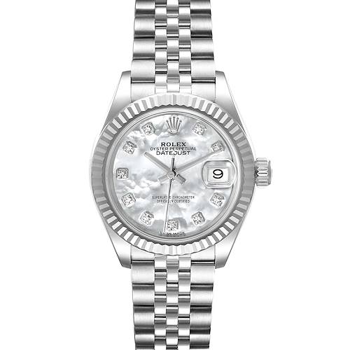 Photo of Rolex Datejust 28 Steel White Gold MOP Diamond Ladies Watch 279174