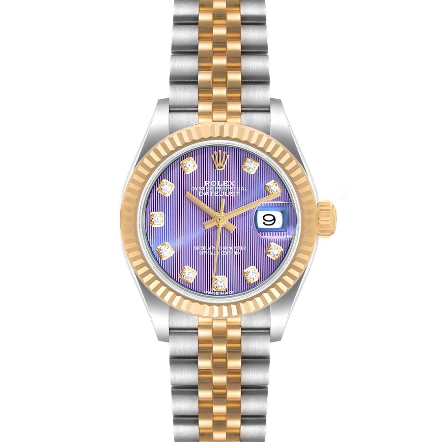 Rolex Datejust 28 Steel Yellow Gold Lavender Diamond Ladies Watch 279173 Unworn SwissWatchExpo