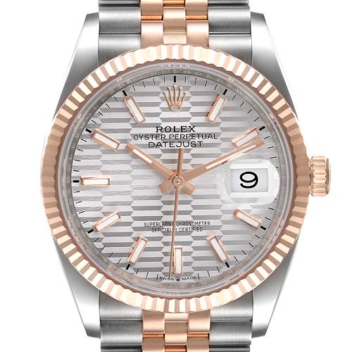 Photo of Rolex Datejust 36 Steel Rose Gold Silver Fluted Dial Mens Watch 126231 Unworn