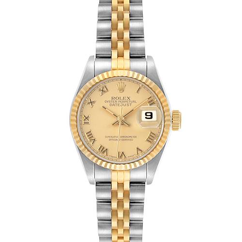 Photo of Rolex Datejust Champagne Roman Dial Steel Yellow Gold Ladies Watch 69173