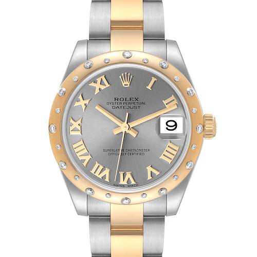 Photo of Rolex Datejust Midsize Steel Yellow Gold Diamond Bezel Watch 178343